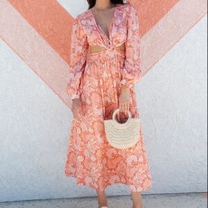 Coral Cutout Maxi Dress - AVAILABLE IN XS, S, M, L